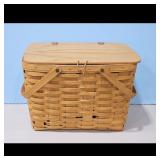 Longaberger Picnic Woven Basket - With Lid and Han
