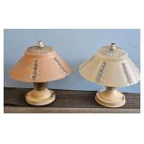 Vintage Boudoir Lamps - Pair, Glass Shades, Bubble