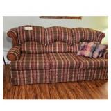 3 CUSHION PLAID SOFA - Plaid Pattern, Rolled Arms