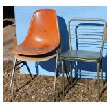 Vintage Chairs - Mid-Century Modern, Orange/ Green
