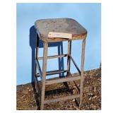 Industrial Metal Stool, Shop Seat - Vintage