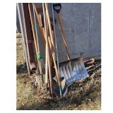 Various Garden Tools - Shovels, Rakes, and More