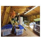 - Blue Lidded Totes & Items in Attic