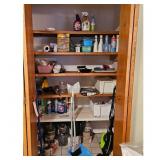 Cleaning Supply Assortment and contents of closet