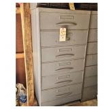 Steel Filing Cabinet 7-Drawer Gray & cONTENTS