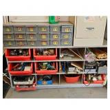 Metal Storage Cabinet w/Drawers & Bins & Contents