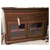 Wood Cabinet, Storage, Drawers, Glass Doors