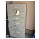 Filing Cabinet - 6 Drawers, Gray & Contents