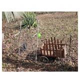 Vintage Metal Cart - Rustic Wooden Wagon