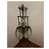 Corner Shelf Rack Plant Stand, Black Metal