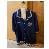 Roots USA Olympics Polo Shirt - Navy, Striped Trim