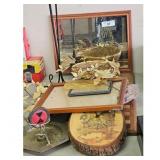 Home Decor Lot - Mirror, Clock, Frame, & More