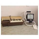 Vintage Keyboard and Work Light - not tested