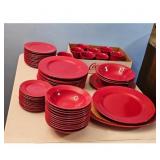 Dinnerware Set, Red - Plates, Bowls, and Mugs