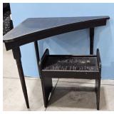 Corner Table and Step Stool Set - Black