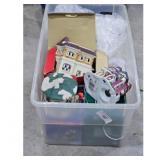 Tote w/Holiday Wonders, Ceramic Village Houses,  -