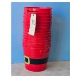 Santa Buckets Red Festive Storage Lot