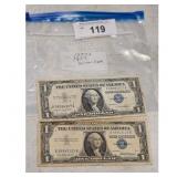 Silver Certificate Dollar Bills - 1957A, 1957