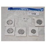 4 Susan B Anthony & 1 State Quarter