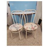Bistro Set - Table and Chairs, Floral Upholstrey