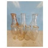 Vintage Milk Bottles - Glass, Collectible, Set of