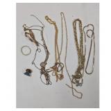Gold & Silver Tone Jewelry Lot - Necklaces, Pin, R