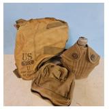 US Army Service - Gas Mask Bag, Canteen Cover,