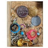 Assorted Jewelry Lot Rings Earrings Buttons