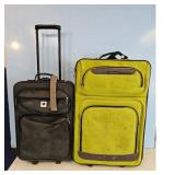 Luggage Set, Rolling Suitcases - Black and Green