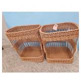 Wicker Baskets, Rectangular, Storage - Set of 2