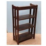 Oak Mission Style Wooden 4-Shelf Bookcase
