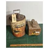 Mobil Gas Can & Shoe shine box