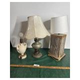 Oil lamp converted to electric & misc lamps