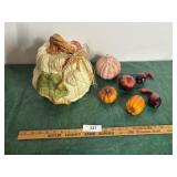 Ceramic & Papier-mache pumpkins