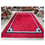 8.5ft x 11ft Red Pool Table Design Area Rug