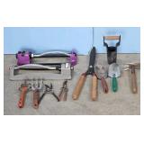Gardening Tool Lot: Sprinkler, Shears, Shovels, &