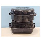 Graniteware Roasting Pans with Lids