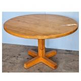 4ft Diameter Wooden Dining Table w/Pedestal Base