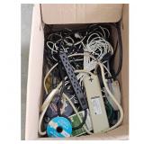 Mixed Lot of Cables, Wires, and Power Strips
