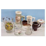 Mixed Lot of Mugs, Cups, and Decorative Glassware