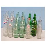 Soda Pop Bottles Lot Coca-Cola Pepsi 7up