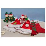 Christmas Plush Dolls, Hats, Stocking,