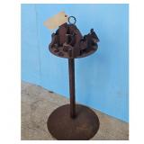 Metal Sculpture Stand Abstract Cityscape Art