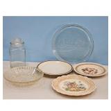 Mixed Lot: Glass Jar, Coca-Cola Plate, Decorative