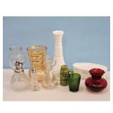 Glassware Collection: Vases, Oil Lamps, Sa