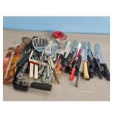 Mixed Lot of Kitchen Utensils and Knives