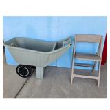 Ames Easy Roller Lawn Cart & Folding Chair