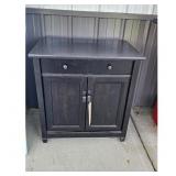 Black Wood Cabinet with 1 Drawer and 2 Doors