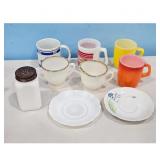 Fire King Milk Glass Mugs, Cups, Saucers, & Shaker