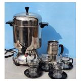 Vintage Coffee Percolator with Cups